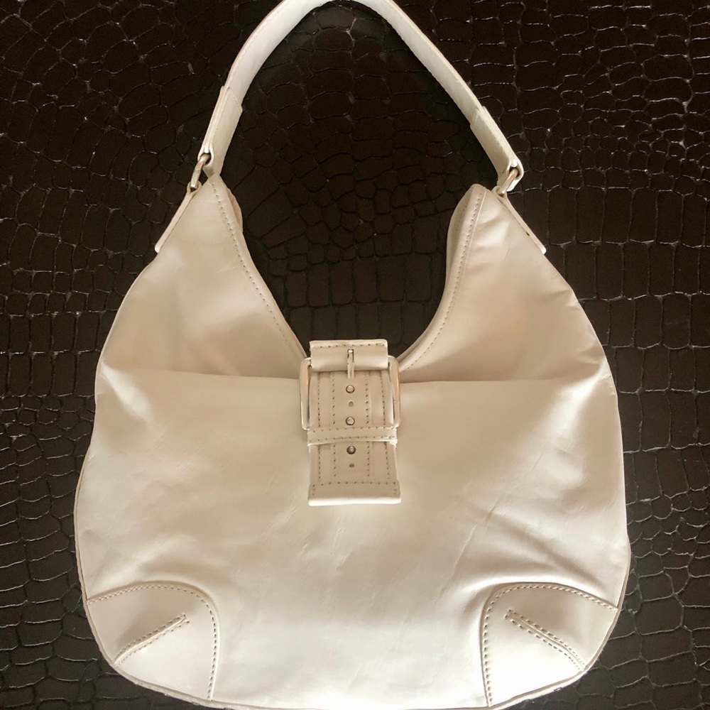 Michael Kors white, shoulder hobo w silver studs